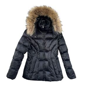 Andrew Marc Down Puffer Jacket with Fur Hood Size Small